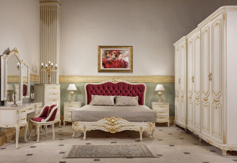 French Louis XV ormolu mounted veneer inlaid upholstered back bedroom suite